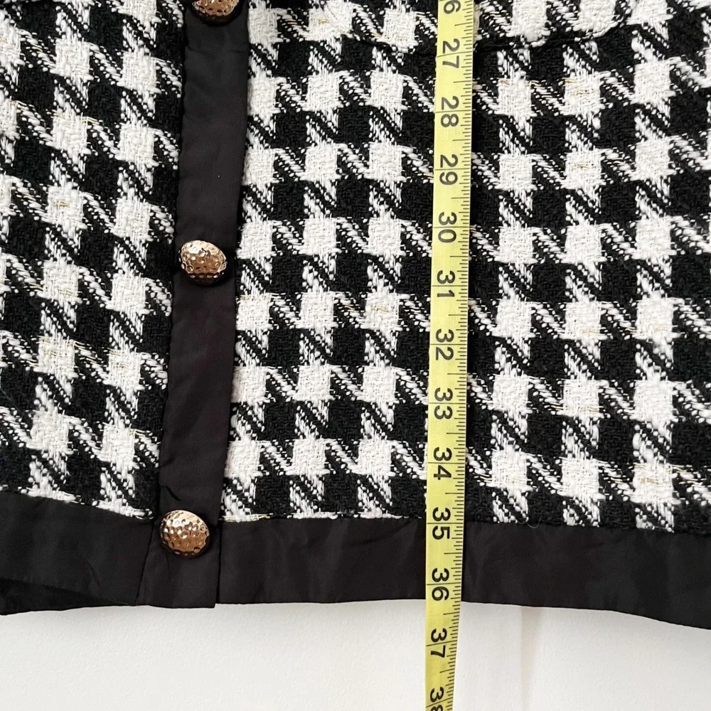 Tuckernuck Pomander Place Coco Tweed Houndstooth Bow Dress XXL Black White‎